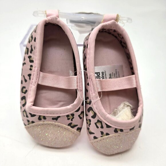 Baby Girls Pink Leopard Print Ballet Flat Shoes 0-3M NWT JJ3733 - Picture 2 of 7